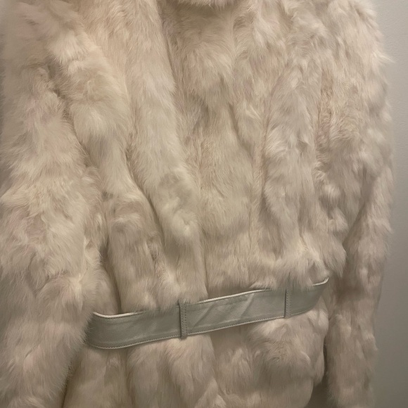 Women's Cream 💯 Rabbit Fur Jacket - Picture 5 of 6